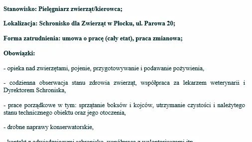 Ogłoszenie o pracę Pielęgniarz/kierowca